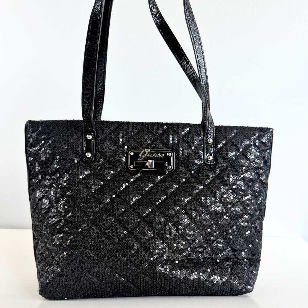 Guess Sparkler Black Sequin Tote Bag